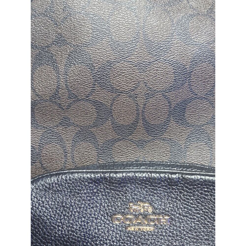 Coach Court C5671 Backpack in Signature Canvas Brown Black - Picture 3 of 6